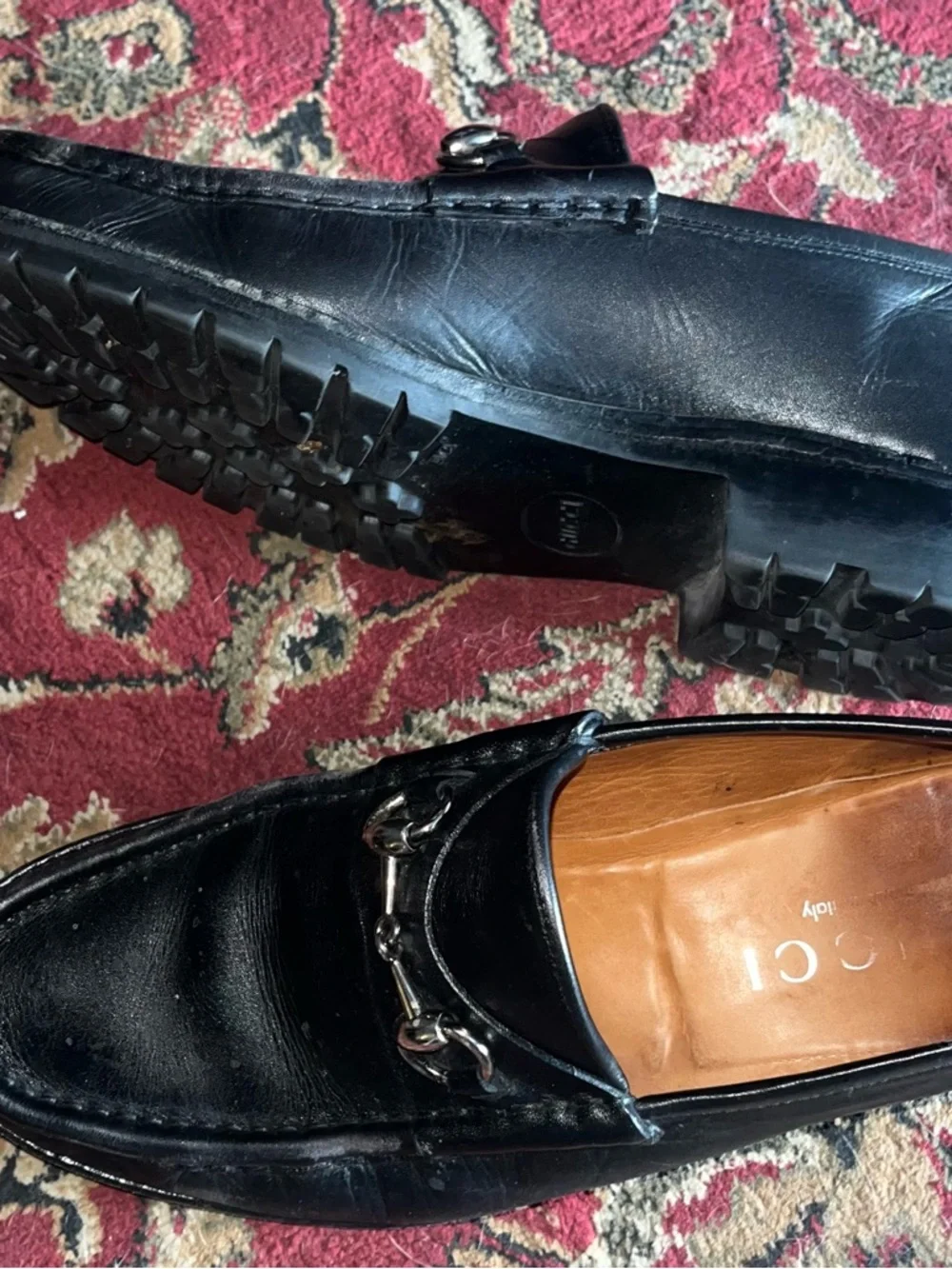 Gucci Black Leather Horsebit Slip-On Loafers - Picture 2 of 3
